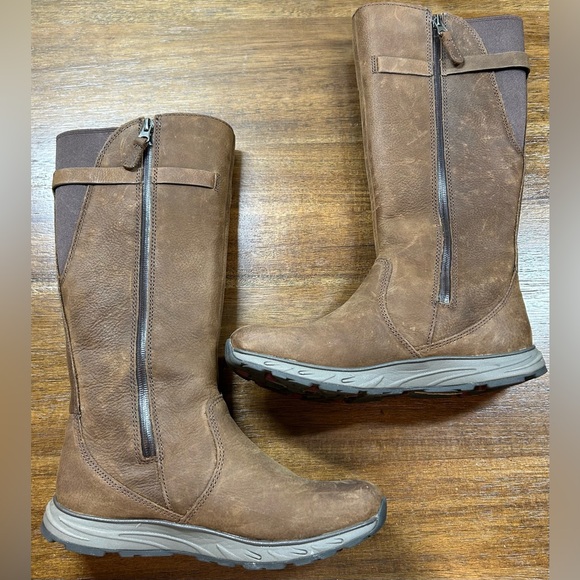 Eddie Bauer Women’s US 7 Lodge Boots Oak, Full Grain Leather Boots, Style # 6169 - Picture 2 of 6